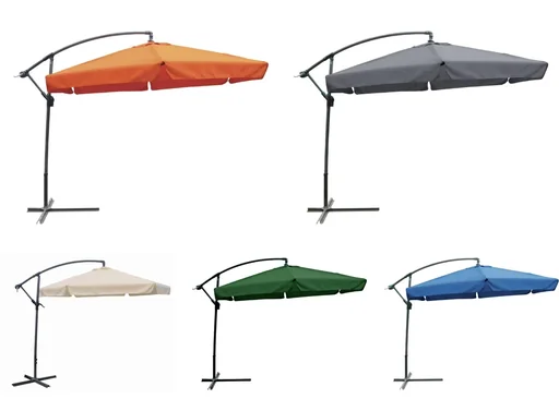 "Cantilever parasol Ø 300 cm, BLUE, black powder-coated image"