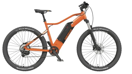 "Unisex E-Bike MTB 27.5 inches, frame size 50 cm, 10-speed derailleur, matte orange, GRAVELER 22.ETM.20 image"