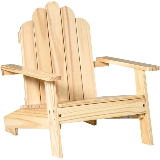 "Children's garden chair made of natural wood image"