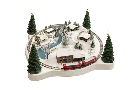 "Advent wreath Winter Magic, 35 x 35 cm, with Märklin® mini-club Z-gauge tracks image"