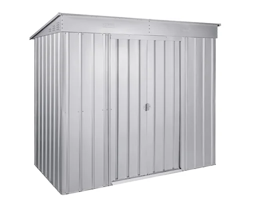 "Tool shed pent roof Skillion 84, silver metallic image"