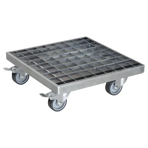 "Multi Roller MR 7015, 29 x 29 x 9.5 cm, soft wheels Ø 50 mm, roller bearings, 2 brakes, grid, load capacity 200 kg image"