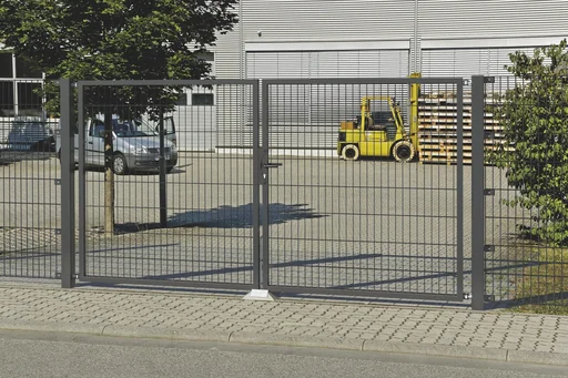 "Double rod mesh fence complete set, anthracite, height 140 cm, length 22 m image"