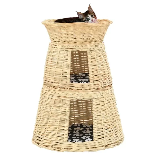 "3-piece cat basket with cushion image"