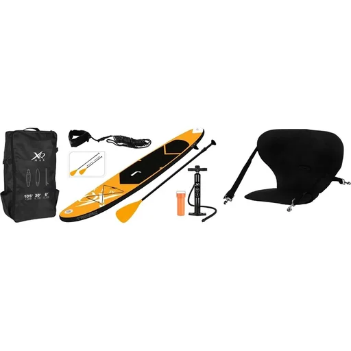 "Special Edition SUP board set - 6-piece with FREE SUP Chair - up to 150 kg - 320 cm - Inflatable - Orange/Black image"