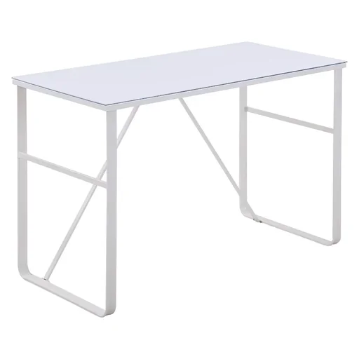 "Desk PC table with tempered glass table top computer table office table work table loadable 80 kg easy to clean image"