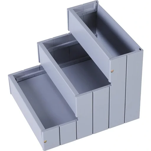 "Pet stairs with 3 steps gray image"