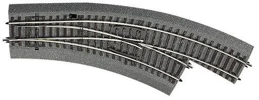 "Curved switch right BWr2/3 for manual operation, with bedding image"