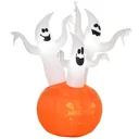 Inflatable Halloween Ghost with Pumpkin Lighting Ghost Self-Inflating Pumpkin Ghost Doll Decoration Polyester We
