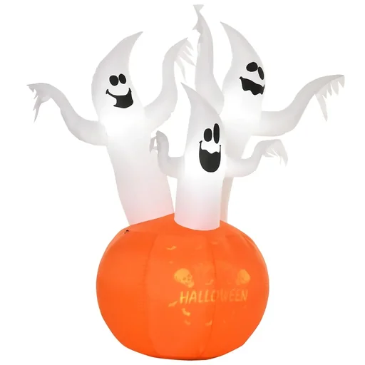 "Inflatable Halloween Ghost with Pumpkin Lighting Ghost Self-Inflating Pumpkin Ghost Doll Decoration Polyester We image"
