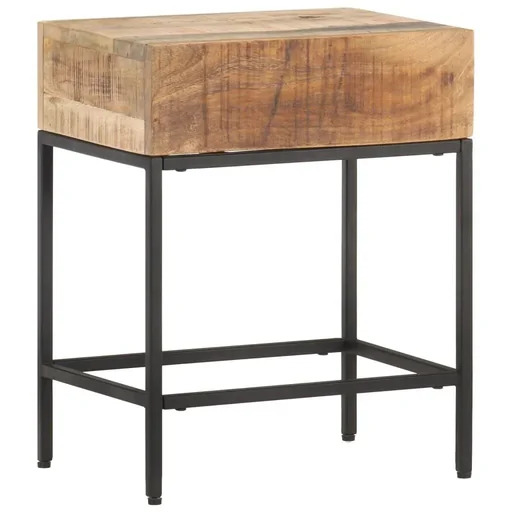 "Side table 40x30x50 cm solid mango wood raw image"