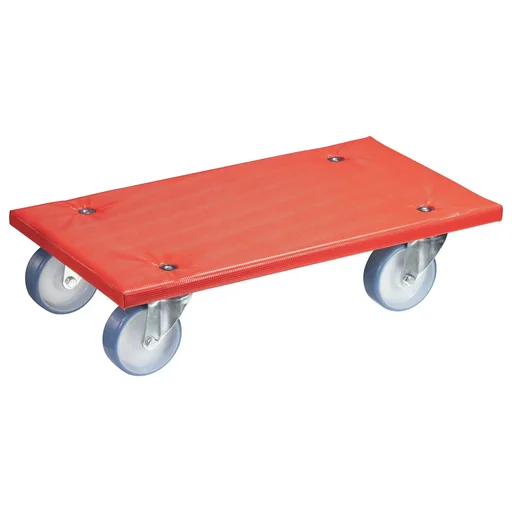 "Transport aid MM 1396, 57.5 x 30 x 14 cm, soft castors Ø 100 mm, roller bearings, FSC®-covered top, load capacity 400 kg image"