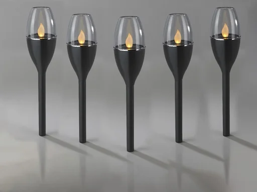 "Solar flame lights - set of 5 image"