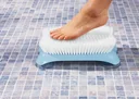 Bath brush, wall brush with suction cups, light blue