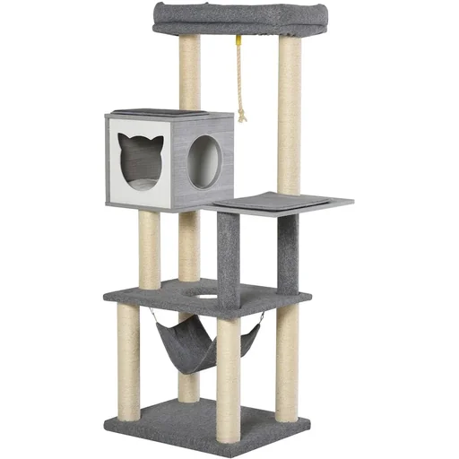 "Cats climbing a tree multi-activity, grey & white image"