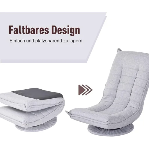"Floor chair light grey image"