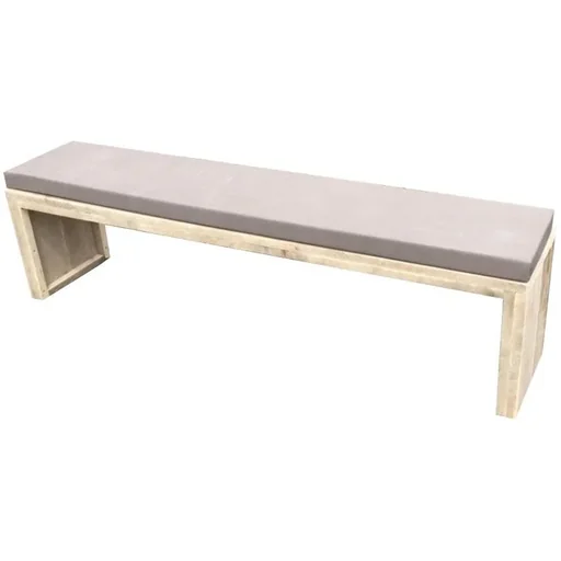 "Garden bench frame wood 160 cm including water and dirt-repellent cushion taupe image"