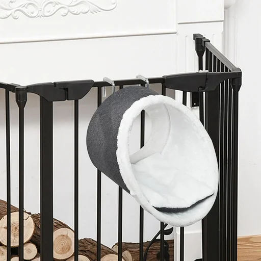 "Cat hanging cave for radiator window seat cat cave cat bed hook adjustable hanging design dark gray + white image"