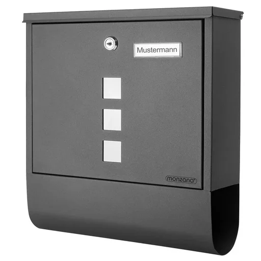 "Mailbox with newspaper holder anthracite 30.5x8.5x33.5cm image"