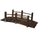 Garden bridge wooden bridge wooden walkway pond bridge decorative bridge with railing up to 180 kg fir wood dark brown 152.5 x 67 x 48 c