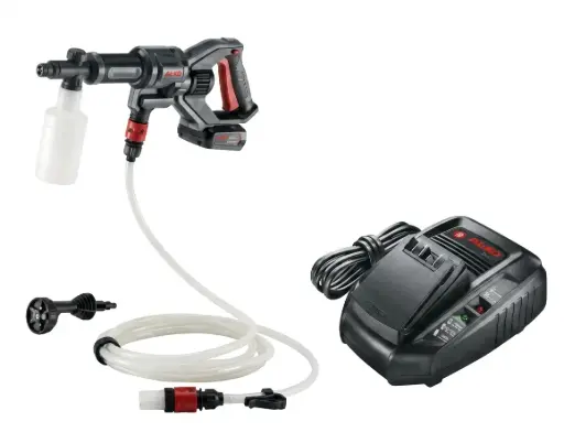 "18 V BOSCH HOME AND GARDEN COMPATIBLE Accu hogedrukreiniger PW 1850 inclusief accu en lader image"