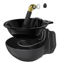 Heatable drinking bowl H 10, with pipe valve - enamelled