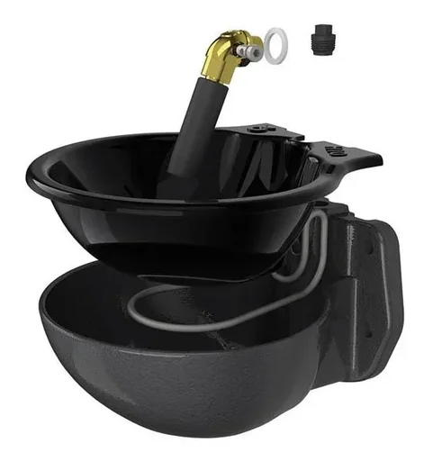 "Heatable drinking bowl H 10, with pipe valve - enamelled image"