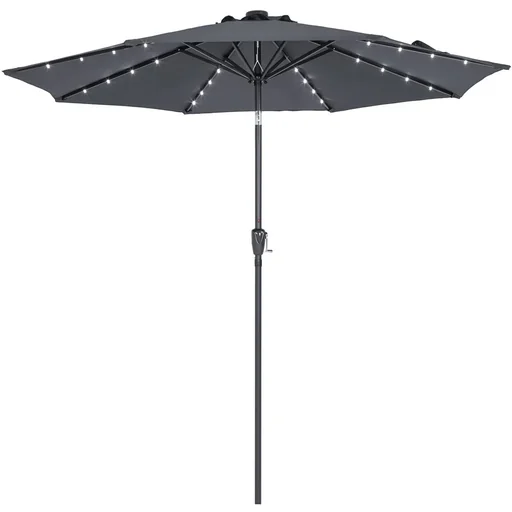 "Florida parasol with LED lighting, pivoting, anthracite - Ø 3m image"