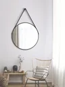 Decorative round wall mirror in black matt Ø 80 cm - high-quality robust aluminum frame