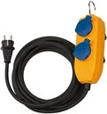 Extension cable with 4-way power block and 10m rubber cable IP54