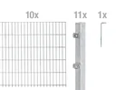 Double rod mesh fence complete set, hot-dip galvanized, height 120 cm, length 20 m