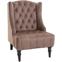 Wing chair with tufting
