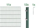 Double rod mesh fence complete set, green, height 80 cm, length 22 m