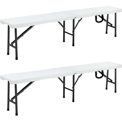 "Beer bench set white 180 cm 2x image"