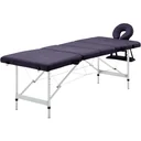 Foldable massage table 4 zones aluminum wine purple