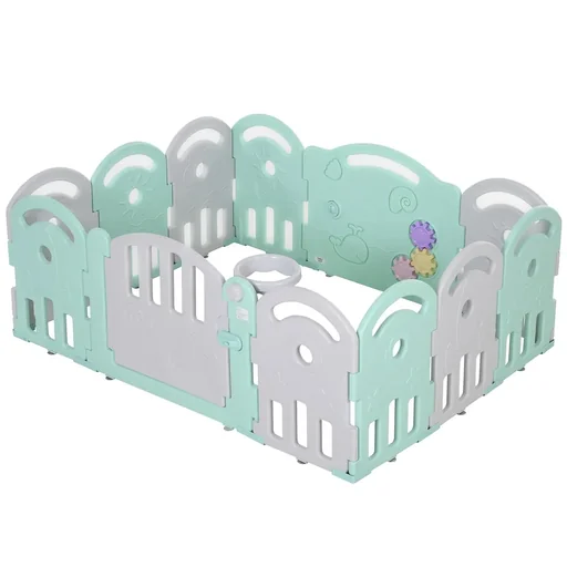 "Baby safety gate with ball basket and 3 gears image"