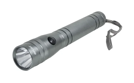 "LED flashlight - 10 watts, 700 lm, shockproof and water-repellent, silver-anthracite image"