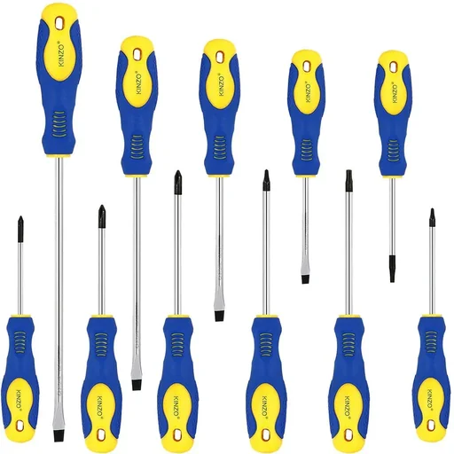 "Kinzo screwdriver and bit set 76 pieces CV steel image"
