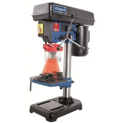 "DP16VL bench drill with positioning laser and vice image"