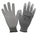 Fine-knit gloves with PU coating, grey, size 10, 5 pairs