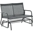 Swing bench garden swing polyrattan 2-seater black