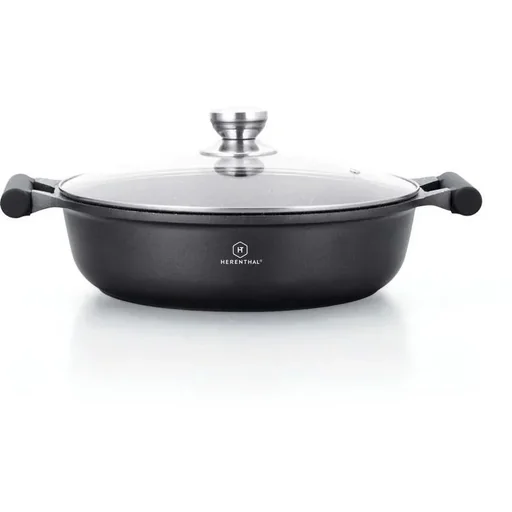 "Herenthal Wide Casserole / Sauté Pan - Marble Coating - with Glass Lid - 30cm image"