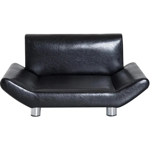 "Pet sofa in black leather look image"