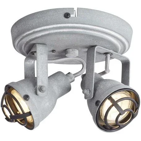 "Ceiling light Bente 2-lights industrial concrete grey incl. 2 x 4W LED Ø 16.5 cm image"