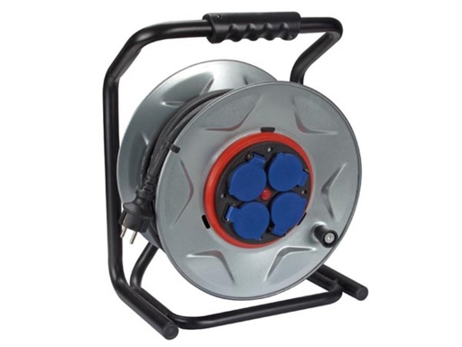 "PROFESSIONELE KABELHASPEL MET ANTI-TWIST-SYSTEEM - NEOPREEN - 40 m - 3G2,5 - 4 STOPCONTACTEN - SCHUKO (DUITS SYSTEEM) image"