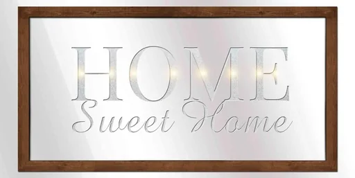 "LED mirror with lettering image"