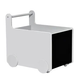 2-in-1 loopwagen opbergbox baby looprek speelgoedkist met wielen handgreep boekenkist opbergmand voor