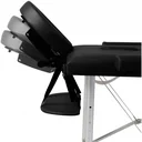 Foldable massage table with 2 zones, black aluminum frame