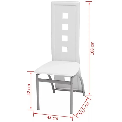 "2-piece dining room chairs, white faux leather image"