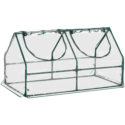 "Greenhouse with window PVC greenhouse tomato house cold frame 120x60x60cm transparent image"